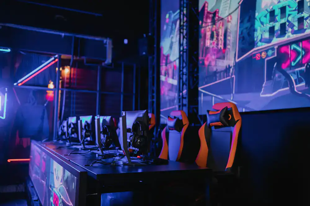 Wide view of the competitive gaming arena